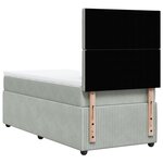 vidaXL Sommier à lattes de lit et matelas Gris clair 90x190 cm Velours
