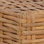 vidaXL Repose-pied avec coussin Rotin naturel