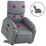 vidaXL Fauteuil inclinable de massage électrique gris similicuir