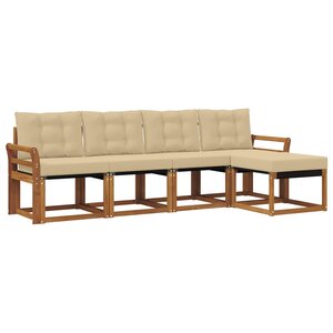 vidaXL Ensemble de canapés d'extérieur 5 pc Naturel et Beige