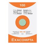Étui De 100 Fiches - Bristol Quadrillé 5x5 105x148mm - Couleurs Assorties - X 10 - Exacompta