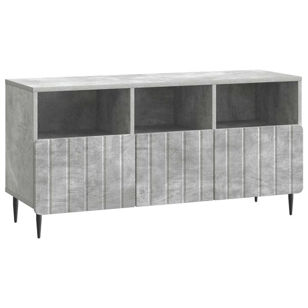 vidaXL Meuble TV Gris béton 102 x 34 5 x 50 cm Bois d'ingénierie