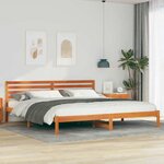 vidaXL Cadre de lit Marron cire 180 x 220 cm Bois massif en pin