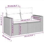 vidaXL Salon de jardin 11 Pièces avec coussins gris clair résine tressée