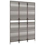 vidaXL Cloison de séparation 3 panneaux marron résine tressée