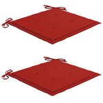 vidaXL Chaise à bascule avec coussin rouge Bois de teck solide