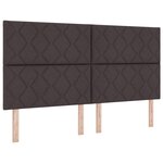 vidaXL Lit à ressorts avec matelas & LED Marron Foncé 180x200 cm Tissu