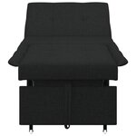 vidaXL Canapé-lit 3-en-1   en tissu noir dépliable