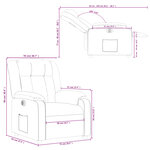 vidaXL Fauteuil inclinable électrique Crème Similicuir