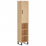 vidaXL Buffet haut Chêne sonoma 34 5x34x180 cm Bois d'ingénierie
