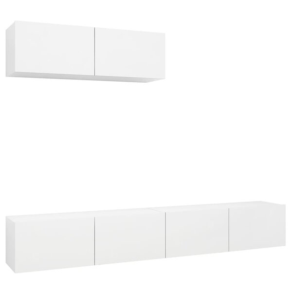 vidaXL Meubles TV 3 Pièces Blanc Bois d'ingénierie