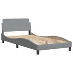 vidaXL Lit avec matelas Hvar gris clair 100x200 cm tissu