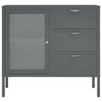 vidaXL Buffet Anthracite 75x35x70 cm Acier et verre trempé