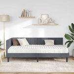 vidaXL Cadre de lit d'angle avec matelas 2 Pièces Gris Velours