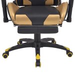 Vidaxl chaise de bureau inclinable avec repose-pied doré