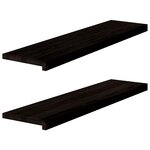 vidaXL Marches d'escalier 2 Pièces marron foncé 100x30x2 cm chêne massif