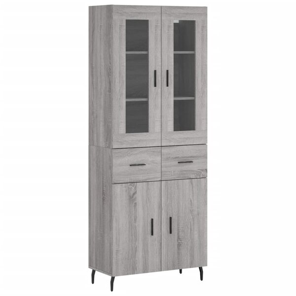 vidaXL Buffet haut Sonoma gris 69 5x34x180 cm Bois d'ingénierie