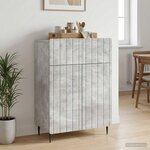 vidaXL Buffet Gris béton 66 x 34 5 x 92 cm Bois d'ingénierie