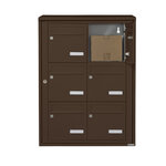 Bloc collectif leabox.com  2x3  grade 3  simple face  Extérieur  fixation murale  Brun Sepia RAL 8014 finition brillante