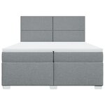 vidaXL Sommier à lattes de lit avec matelas Gris clair 200x200cm Tissu