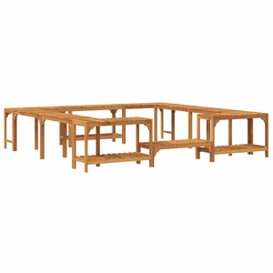 vidaXL Entourage de bain à remous Bois d'Acacia Massif Marron