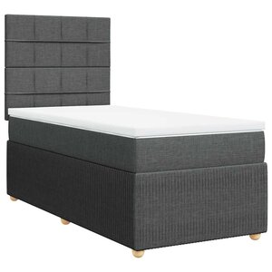vidaXL Sommier à lattes de lit et matelas Gris foncé 90x190 cm Tissu