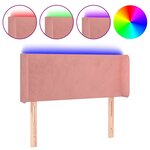 vidaXL Tête de lit à LED Rose 93x16x78/88 cm Velours