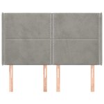 vidaXL Tête de lit avec oreilles Gris clair 147x16x118/128 cm Velours