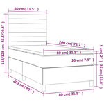 vidaXL Sommier à lattes de lit avec matelas LED Noir 80x200cm Velours