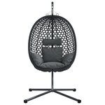 vidaXL Panier de Chaise Œuf Suspendue avec Support Anthracite Poly Rattan