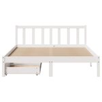 vidaXL Cadre de lit sans matelas blanc 140x190 cm bois de pin massif