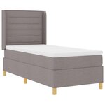 vidaXL Lit à ressorts avec matelas Taupe 90 x 190 cm tissu