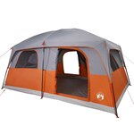vidaXL Tente de cabine familiale 10 personnes gris orange imperméable