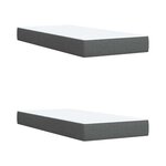 vidaXL Sommier à lattes de lit avec matelas Gris foncé 200x200cm Tissu