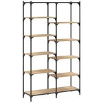 vidaXL Bibliothèque chêne sonoma 100x32x170cm bois d'ingénierie et fer
