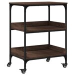 vidaXL Chariot de cuisine chêne marron 60x41x80 5 cm bois d'ingénierie