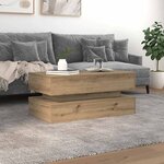 vidaXL Table basse avec lumières LED chêne artisanal 90x50x40 cm