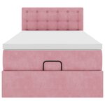 vidaXL Cadre de lit ottoman avec matelas rose 80x200 cm velours