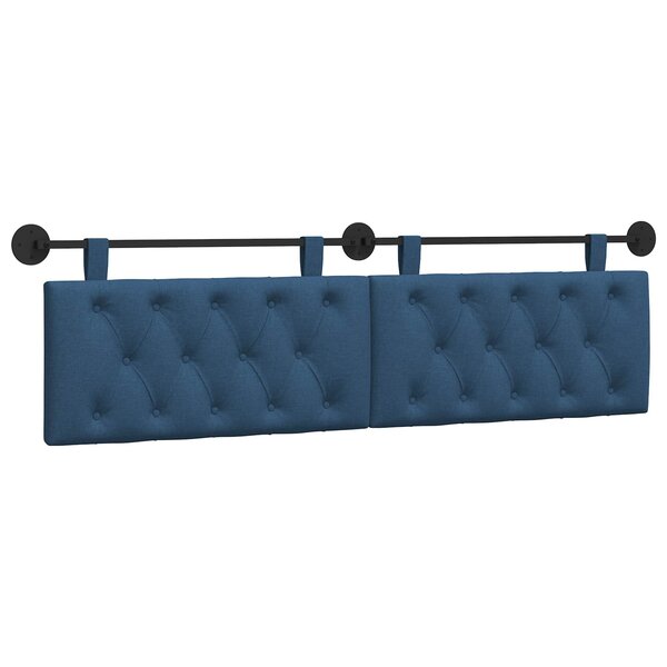 vidaXL Tête de lit suspendue Bleu Tissu