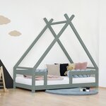 Lit cabane enfant TAHUKA 140 x 200 vert sauge