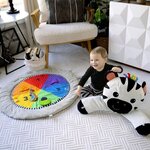 Tapis d'éveil avec barre en bois  jouets multisensoriels