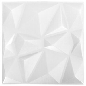 vidaXL Panneaux muraux 3D 48 Pièces 50x50 cm blanc diamant 12 m²