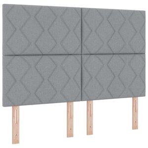 vidaXL Lit à ressorts avec matelas Gris clair 160 x 200 cm tissu