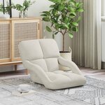 vidaXL Fauteuil de sol ajustable Crème Velours