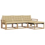 vidaXL Ensemble de canapés d'extérieur 4 pc Blanc et Beige
