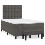 vidaXL Sommier à lattes de lit et matelas gris foncé 120x190cm velours
