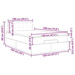 vidaXL Lit ottoman avec matelas gris clair 120x190 cm tissu