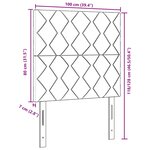 vidaXL Tête de lit noire en tissu avec design en blocs de diamant de 100 cm