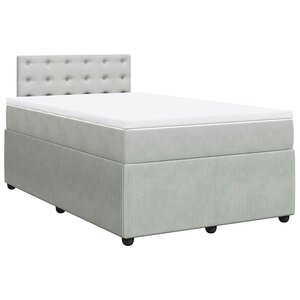 vidaXL Sommier à lattes de lit et matelas gris clair 120x190cm velours