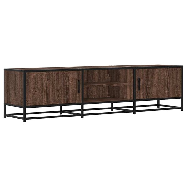 vidaXL Meuble TV chêne marron 160x35x41 cm bois d'ingénierie et métal